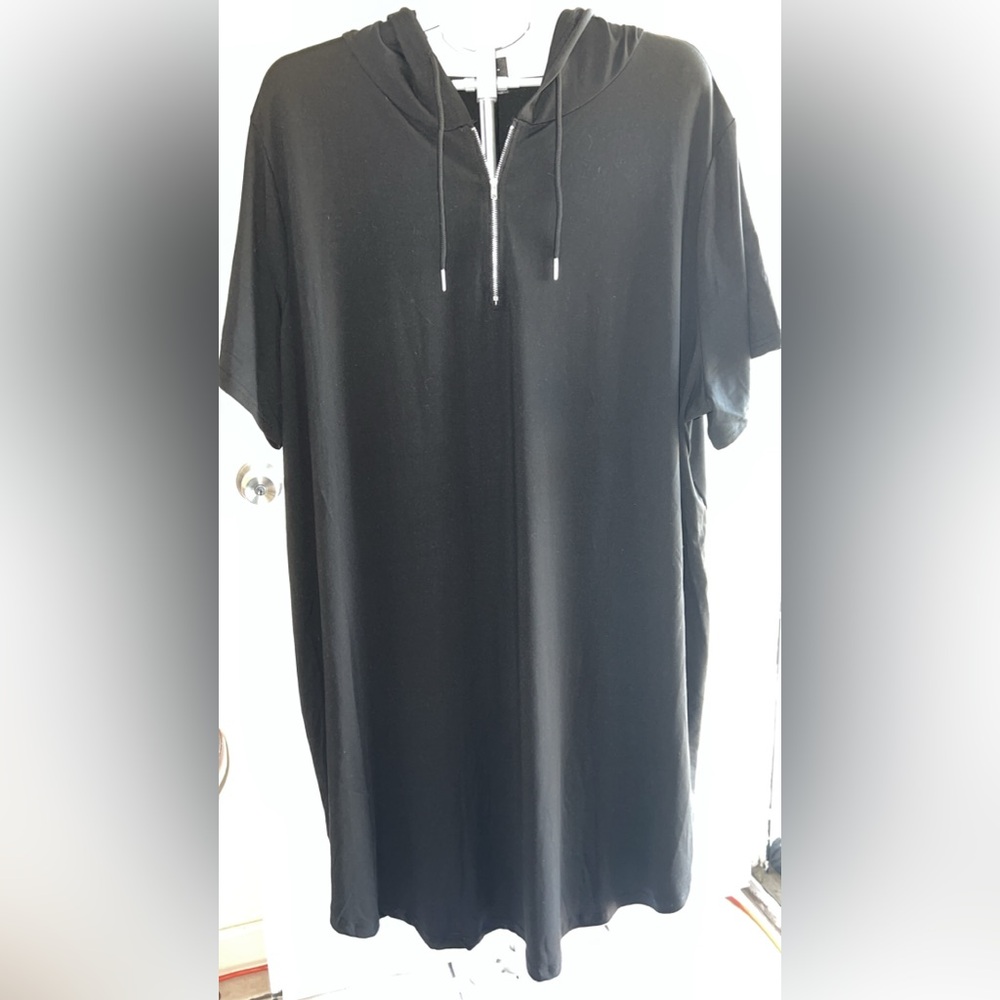 SHEIN- Black Casual Hooded Dress